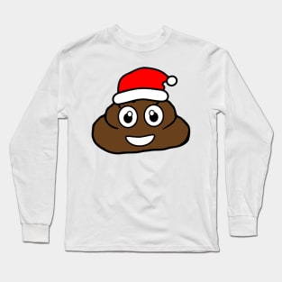 christmas poo emoji Long Sleeve T-Shirt